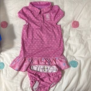 Turtles & Tees 18-24 month Pink Polka Dot Kids Swim Set